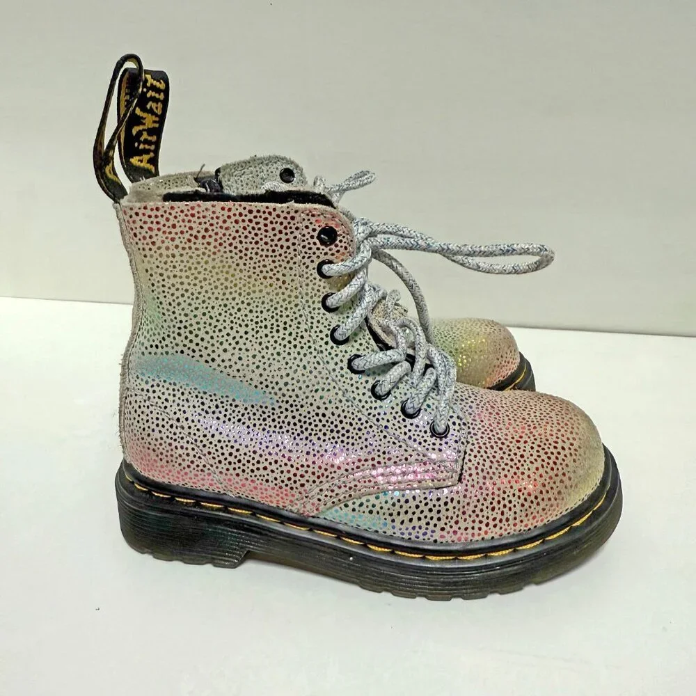 Dr. Martens Toddler 1460 Pascal Iridescent Lace Up Boots
